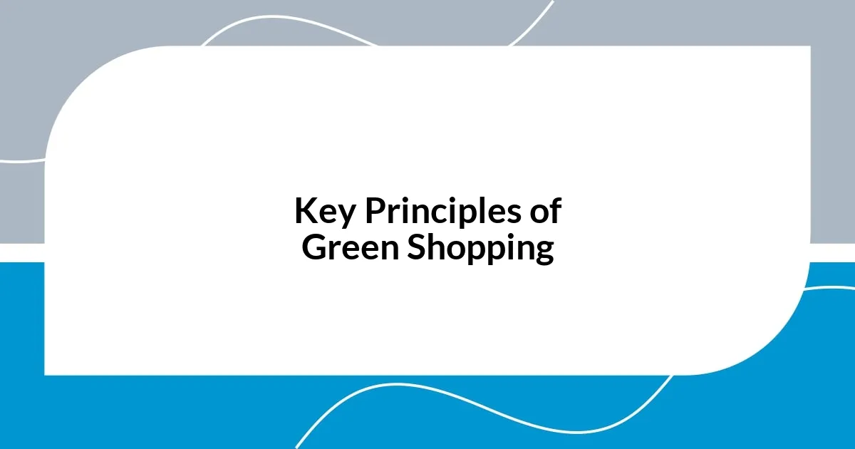 Key Principles of Green Shopping